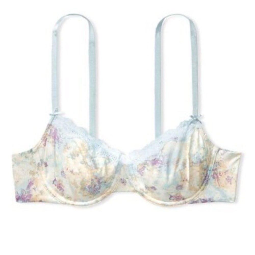 Victoria’s Secret Unlined Satin & Lace Balconette Bra
